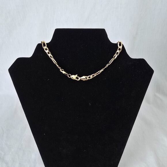 Insroam Unisex Gold Plated Figaro Chain 20" with a Long Chain Box NIB - Picture 2 of 7